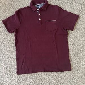 Tahari Red Polo Shirt Classic Cotton Blend